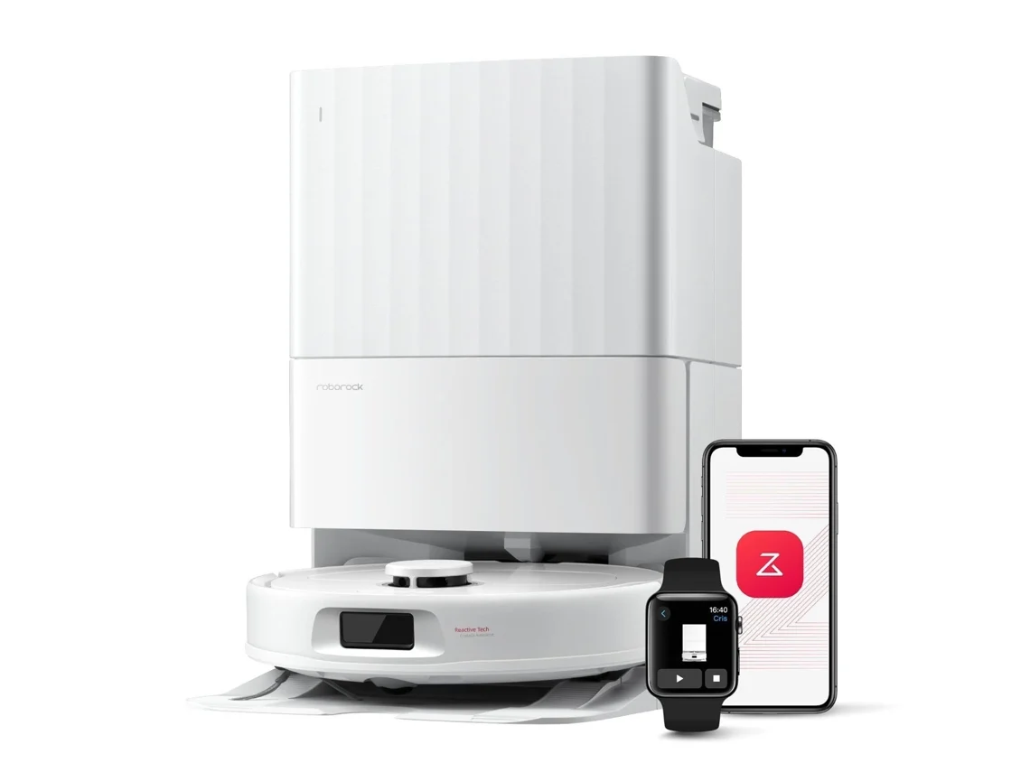 Aspiradora robot Roborock QV 35A, 8000 Pa, 180min, dos mopas giratorias elevables, tecnología de evitación de obstáculos reactiva, navegación y mapeo, Blanco (versión mejorada Qrevo S)