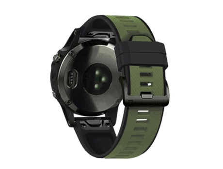 Correa de Silicona dos colores 26mm para Garmin Fenix 6X/Fenix 5X/Fenix 3 HR/Descent Mk1 - verde militar/negro