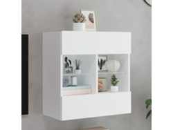 Mueble De Tv | Armario Para Tv | Gabinete De Tv De Pared Con Luces Led Blanco 58,5x30x60,5 Cm