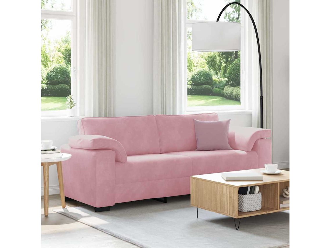 Sofá De 3 Plazas | Sofá De Sala | Sofá De Relaxación 178 Cm Terciopelo Rosa Wsd784461 Lovely Home