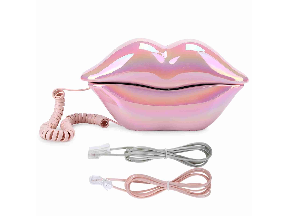 Teléfono Eléctrico Pink Lips Wx-3016 Con Función De Almacenamiento De Números De Moda.