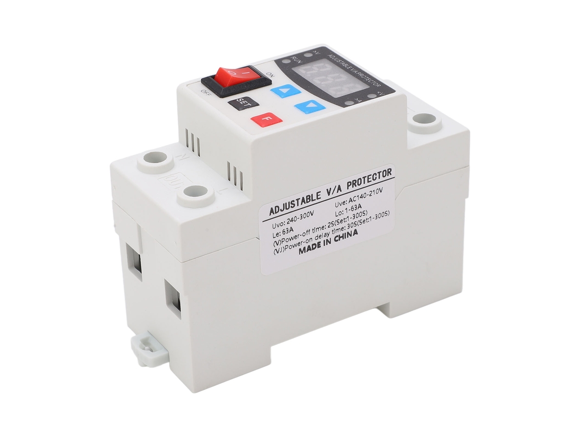 2026dz-protector De Tensión Sobrecarga Y Baja Con Display Digital Ajustable 1-63a 240-300v Dispositivo De Protección De Corriente Y Arrestador