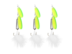 2026rebe-3pcs Señuelos De Pescado Pluma Spinner Spoon Artificial Con Anzuelo Triple Tacklegreen