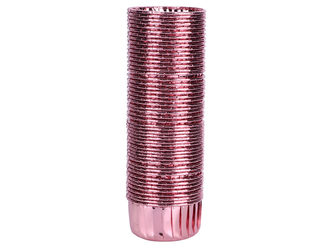 50 Piezas Tazas De Papel Doble Cara Rizado Resistente Al Calor Para Hornear Magdalenas Y Pasteles (oro Rosa)