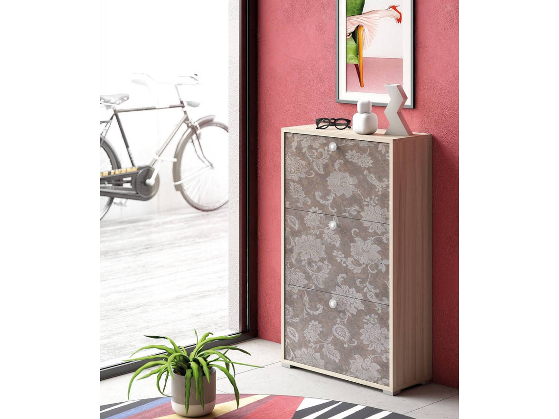 Zapatero DMORA 34 Marrón (Melamina - 28x67x112 cm)