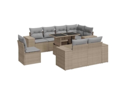 Conjunto 9 De Sofás Para Jardín VIDAXL Beige Poli Ratán(100 x 55 x 73 cm)