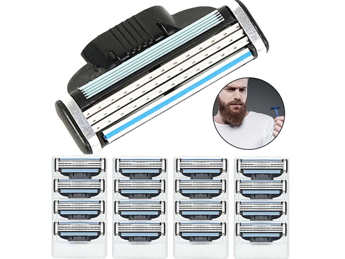 Hojas de Afeitar de Repuesto para Mach 3, Compatibles con Gillette, 3 Capas para Piel Sensible KOFIHETY