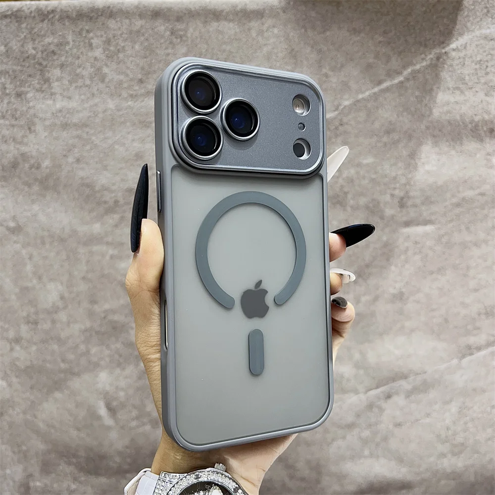 (iphone 13, Gris) Funda Transparente De Carga Inalámbrica Para Iphone, Compatible Con Magsafe.