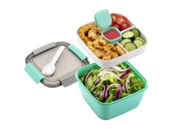 Envase para ensalada, con 3 compartimentos para aderezos y toppings NEVEANCE