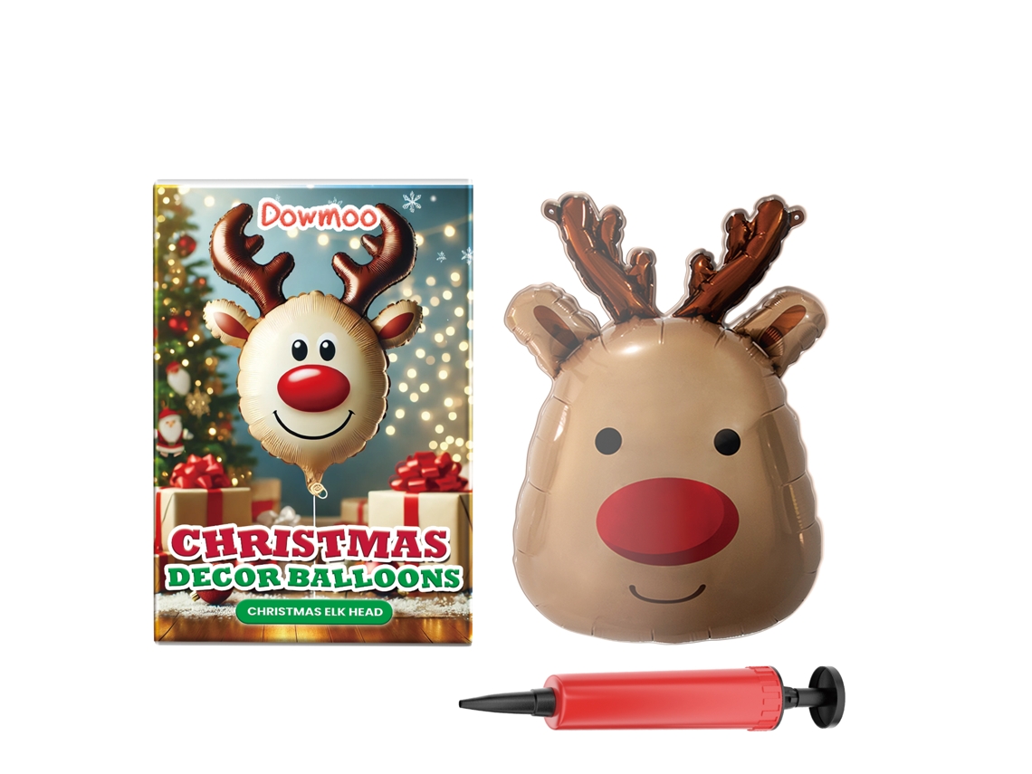 Globo navideño con forma de cabeza de alce