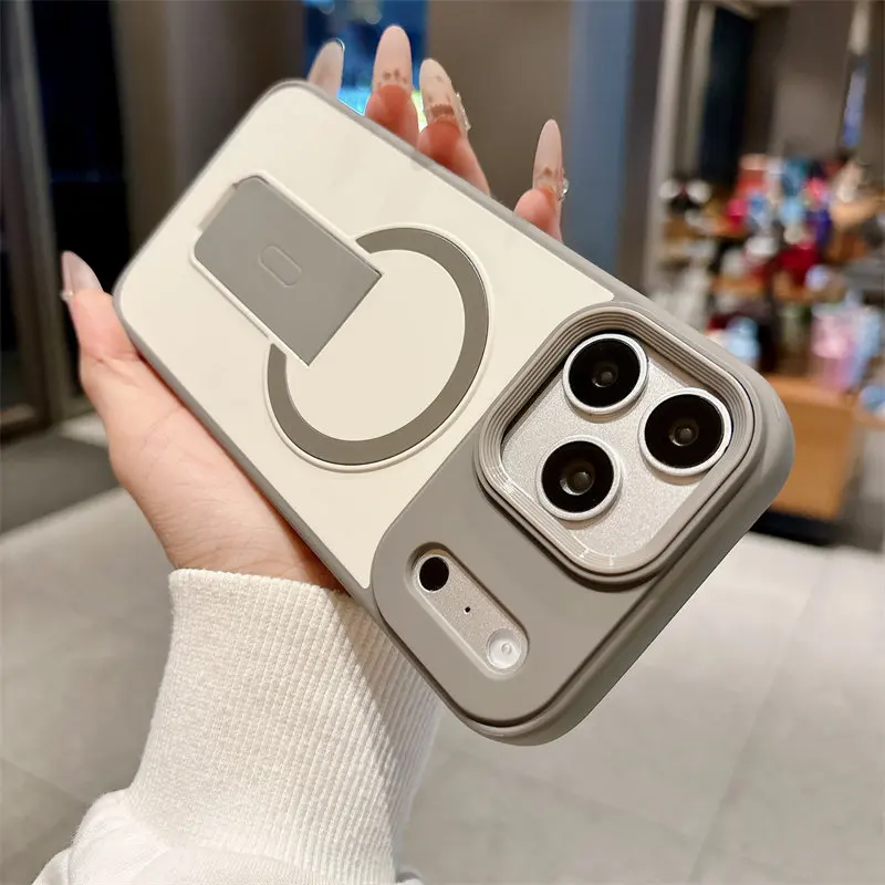 (iphone 11 Pro Gris) Funda Con Soporte Magnético Invisible, Compatible Con Carga Inalámbrica Magsafe