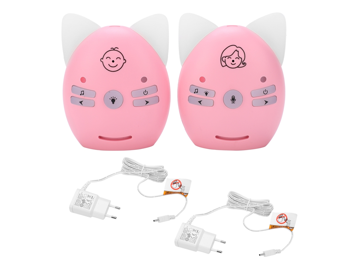 Monitor De Audio Inalámbrico Para Bebés Con Comunicación Bidireccional, Música Y Luz Nocturna - Rosa