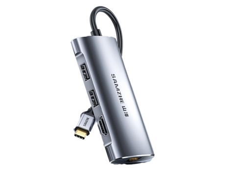 Adaptador SAMZHE Th-02 5In1 Tipo-C a HDMI 2Usb2.0 1000Mbps Pd para Huawei Mate40/P50 S20