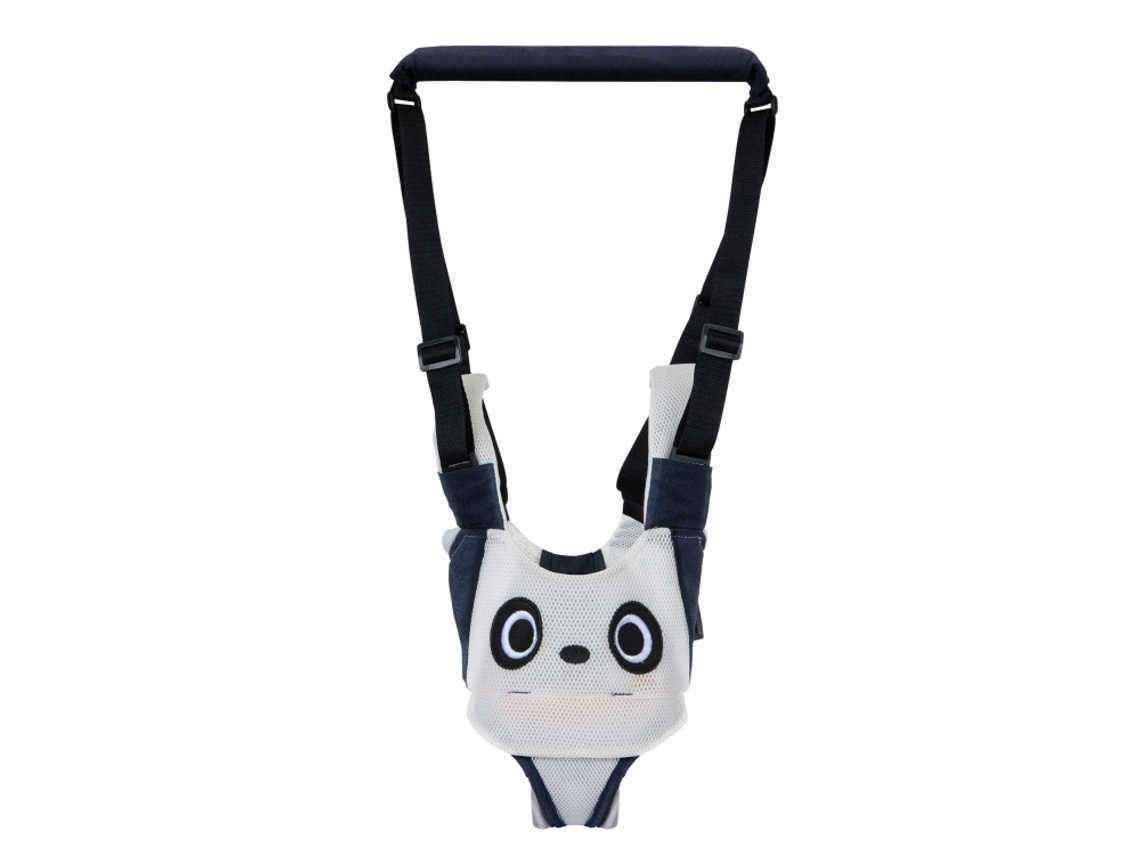 Cinturón de andar para bebé tipo cesta, ajustable, ayuda para aprender a caminar, panda azul y blanco