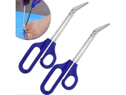 Juego de 2 cortaúñas con mangos largos, apto para personas mayores, tijeras para cutículas y uñas de los pies.
