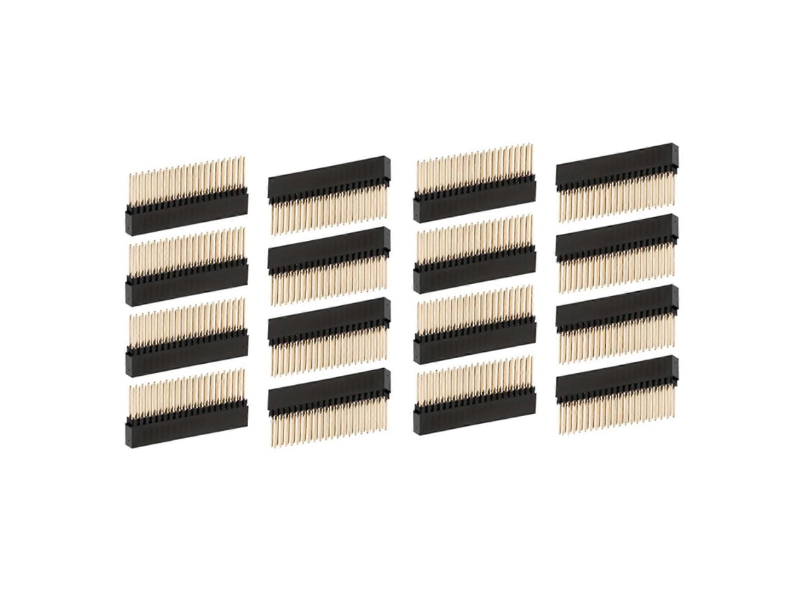 Conectores apilables hembra extra altos de 16 piezas 2x20 para Raspberry Pi A/b/2/pi (40 pines)