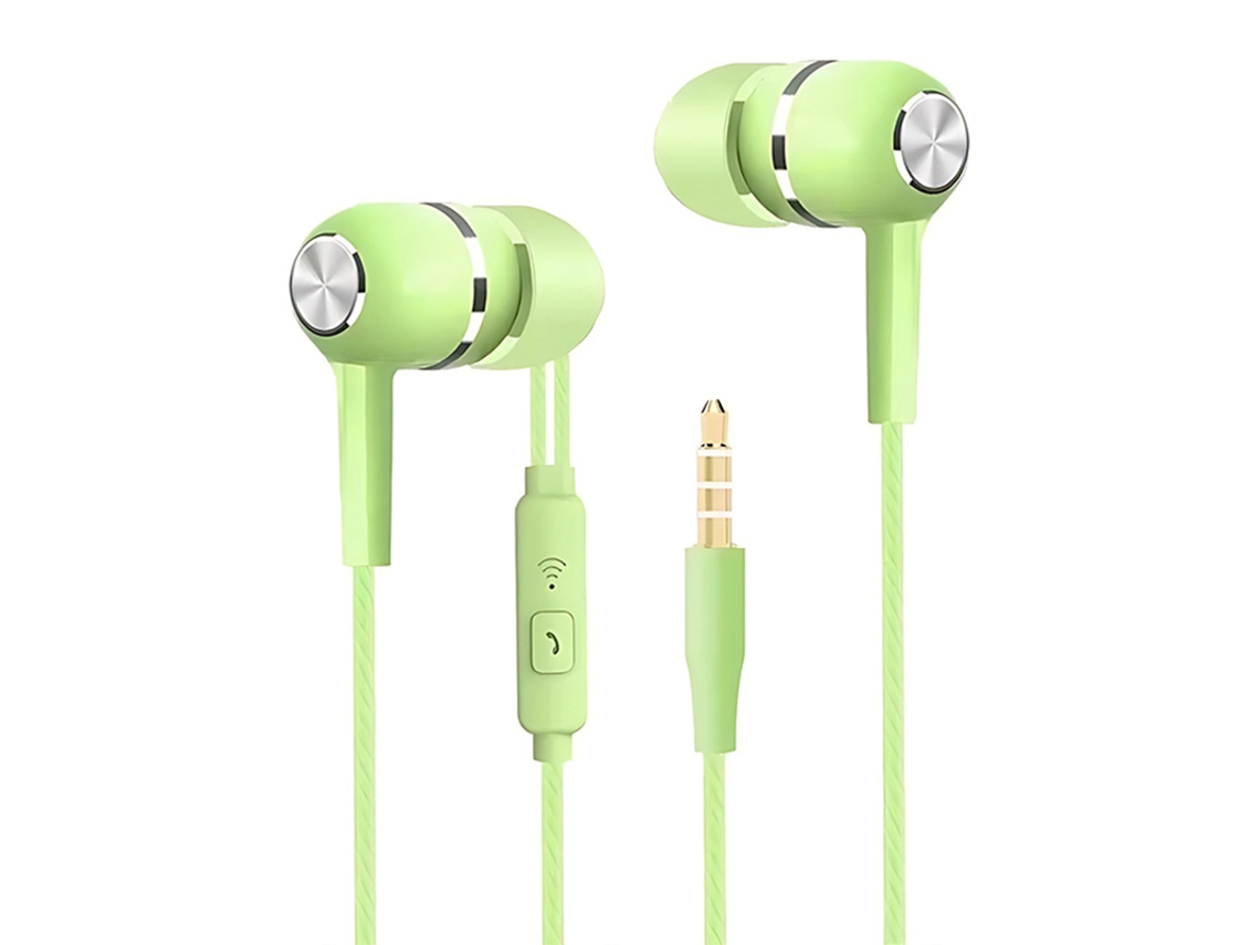 Auriculares Con Cable (verdes) Con Micrófono, Estéreo Hifi Con Graves Potentes.