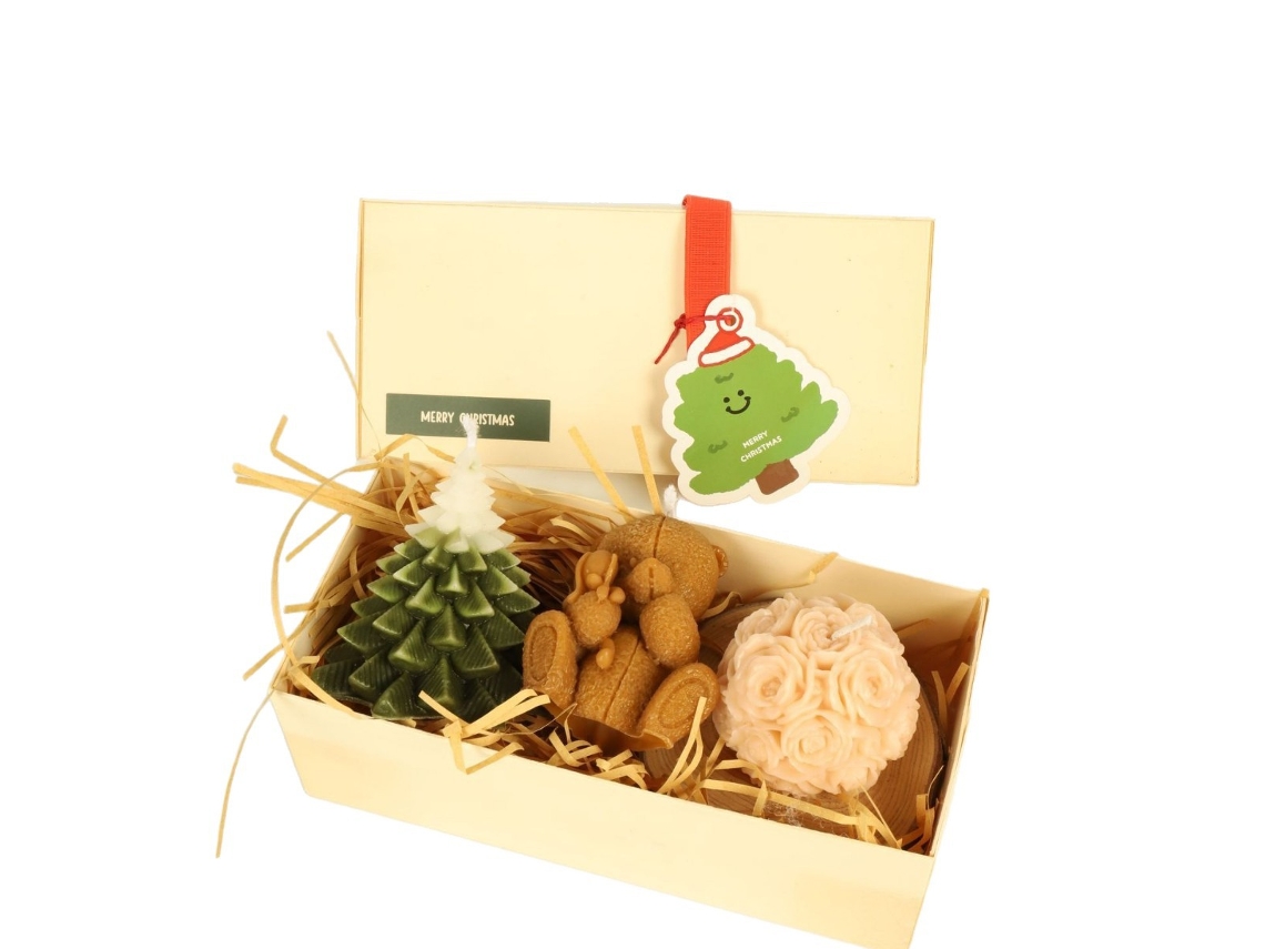 Juego de velas aromáticas navideñas, regalo de fiesta, caja de regalo de Navidad 7 Yunzii