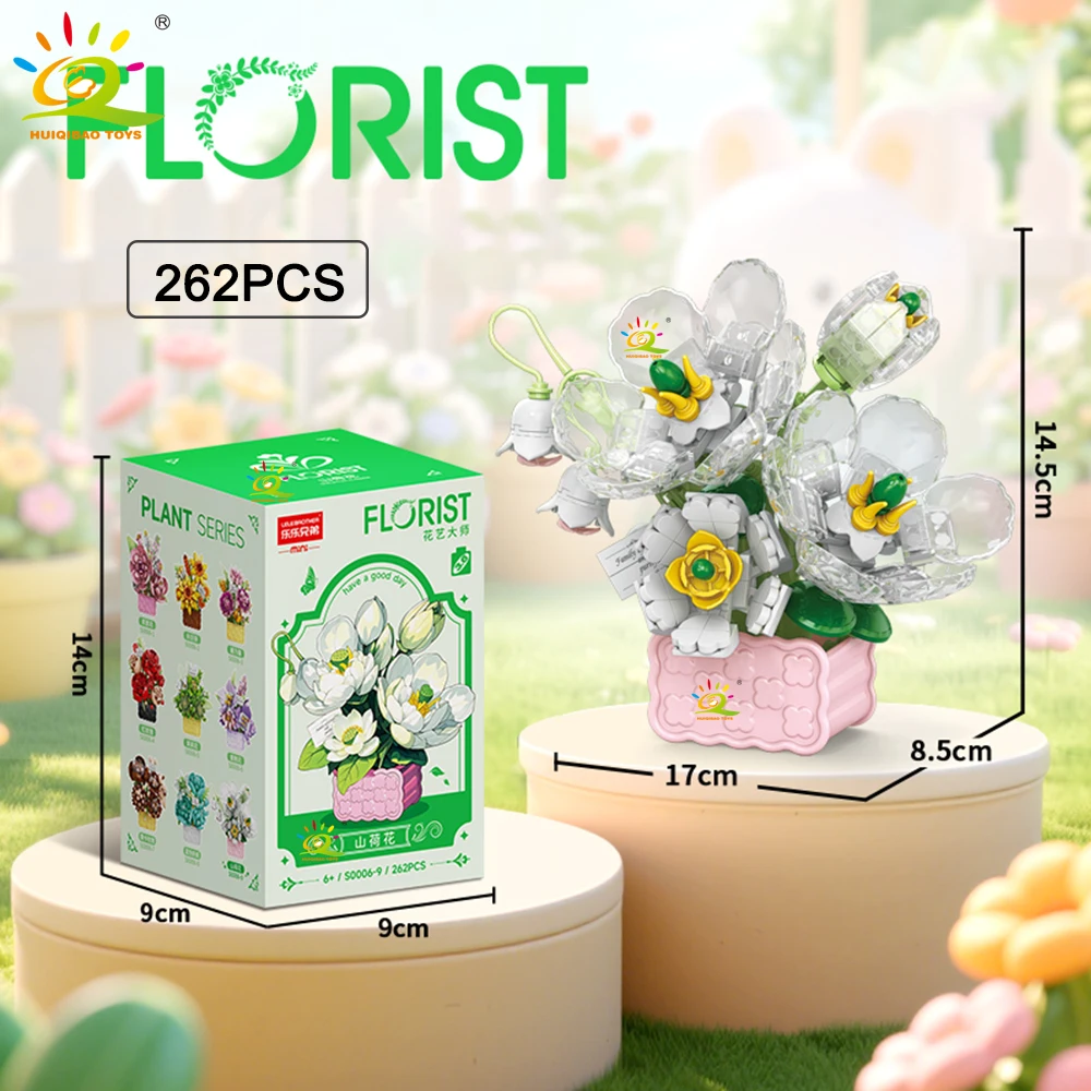 Flor en miniatura con jarrón Moc: Bloques de construcción en miniatura - Ramo eterno para decoración de mesa
