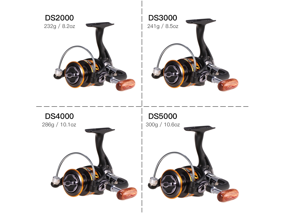 2026rebe-reel De Pesca Spinning Ligero 12+1bb 5.1:1 Con Bobina De Repuesto Para Río Lago Mar