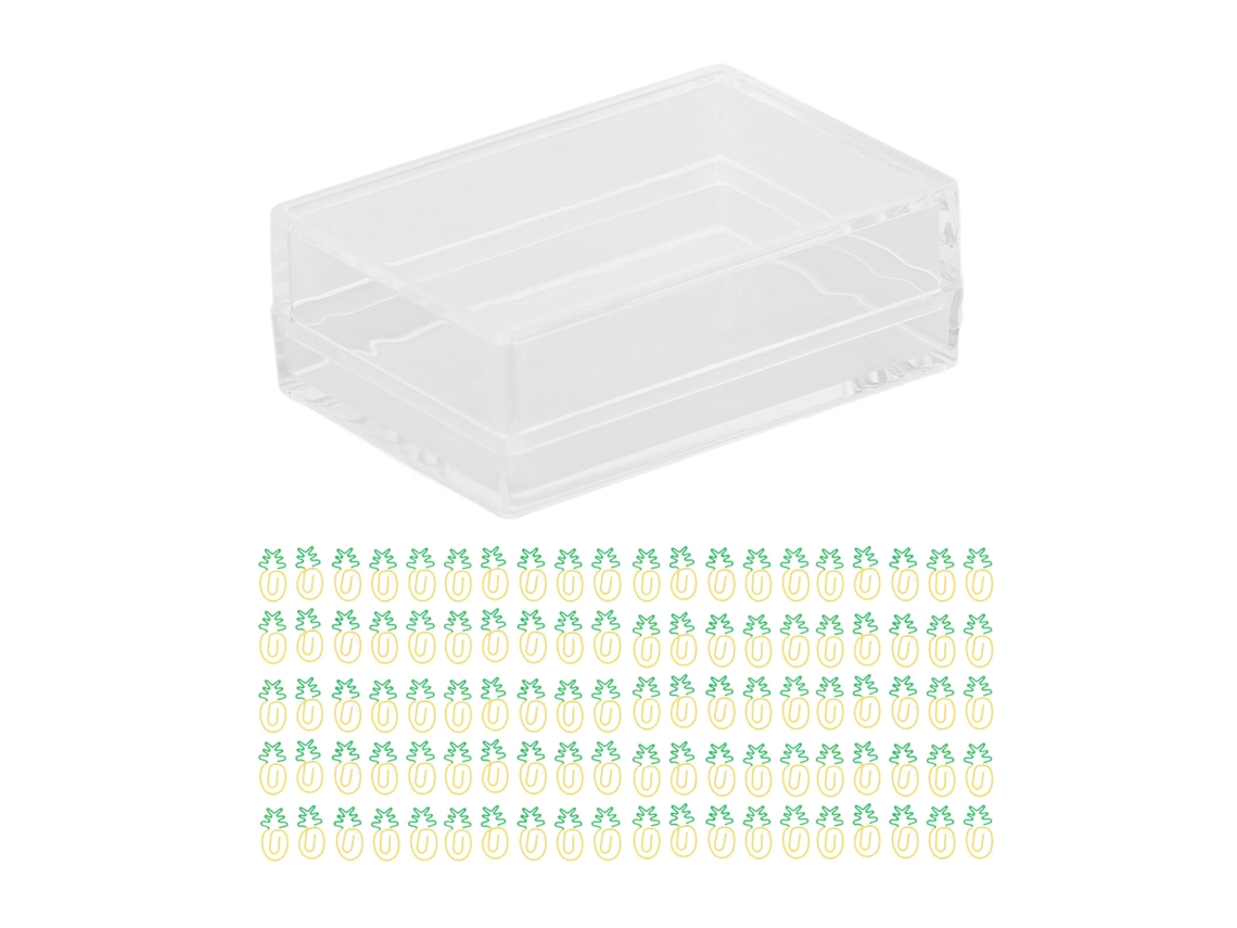 100 Clips De Papel Metálicos Forma Piña Verde Amarilla Proceso De Electroplación Antideslizantes Portátiles Clips De Oficina