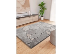 Alfombra Interior Shaggy Moderno - Atticgo - Kivet Gris 140x200 Cm