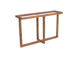 Consola de abeto con cristal marrón natural, Alexandra House Living (120x33x75cm)