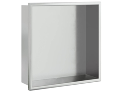 Nicho de pared para ducha MAISON EXCLUSIVE en acero inoxidable cepillado plata 32x32x9 cm