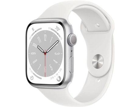 APPLE Watch Series 8 GPS 45 mm Plata con Correa Deportiva Blanco