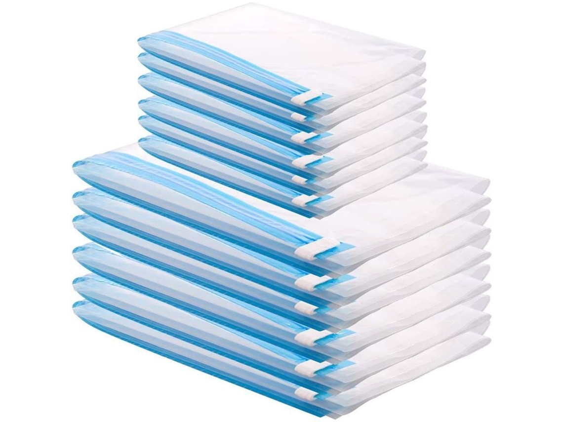 2026-linjou 12 Bolsas De Almacenamiento Al Vacío Para Viajes 6 De 60x40cm Y 6 De 50x35cm Sin Bomba Necesaria