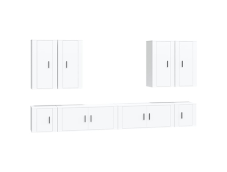 Conjunto 8 de muebles para TV VIDAXL madera contrachapada blanco