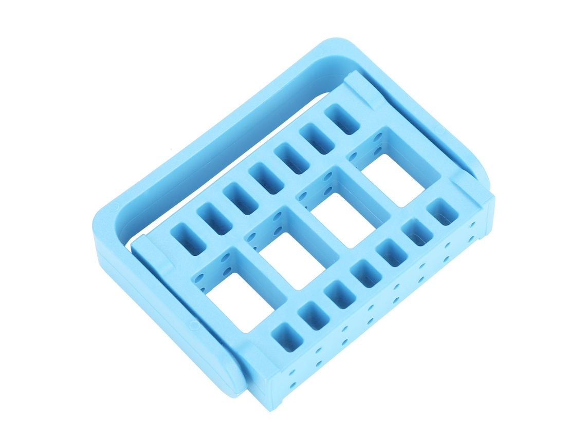 Soporte Para Brocas De Dientes Y Uñas Con 16 Orificios, Expositor, Herramienta Para Salón De Manicura, Azul Claro