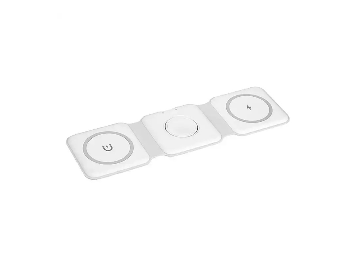 Cargador Inalámbrico 3 En 1 De 100 W Con Soporte Magnético Y Base De Carga Rápida (blanco)
