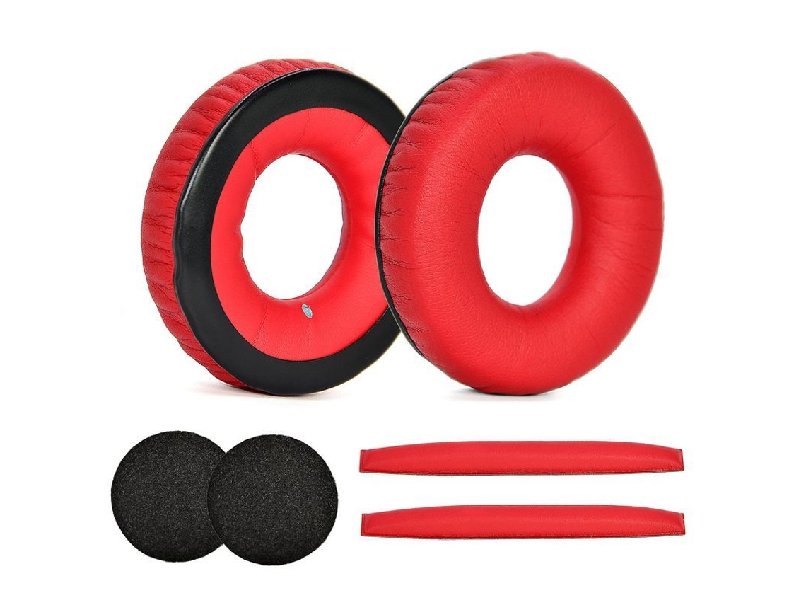 Accesorios de repuesto 2026dn para auriculares Sennheiser HD 25 1 II: almohadillas y diadema, color rojo.
