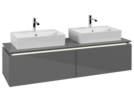 Villeroy &amp Boch Legato Vanity unit B676 1600x380x500mm 2 lavabos iluminación LED