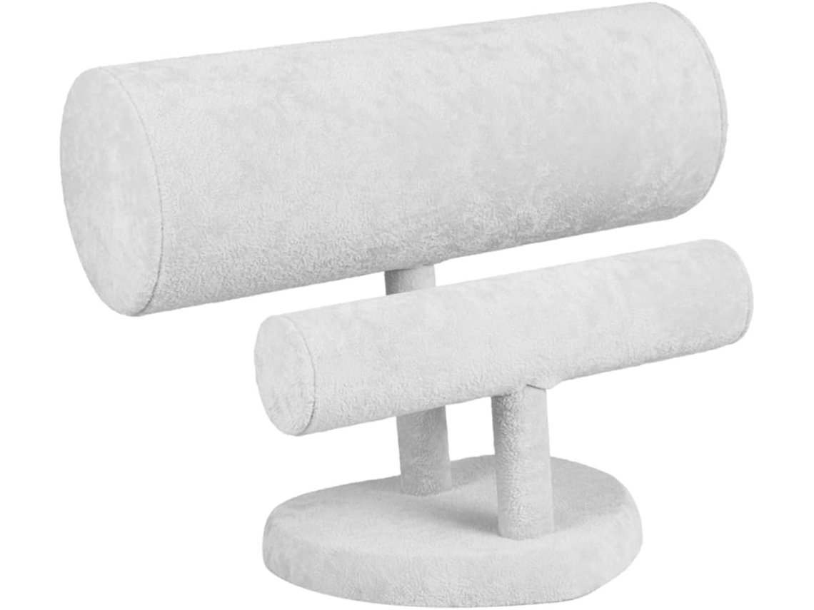 Soporte De Doble Capa Para Pulseras Y Diademas, Práctico Accesorio Para El Hogar, Gris.