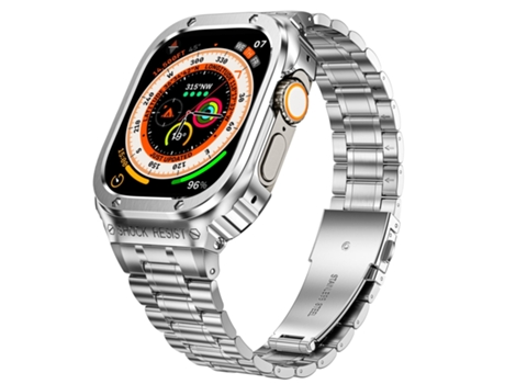 Estuche protector de reloj integrado de metal para Apple Watch Series SE 2, 6, SE y 5 y 4 44 mm (plateado)