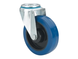 Rueda giratora agujero m10 20zvl80-pgmr poliamix-goma azul eje rodillos ALEX