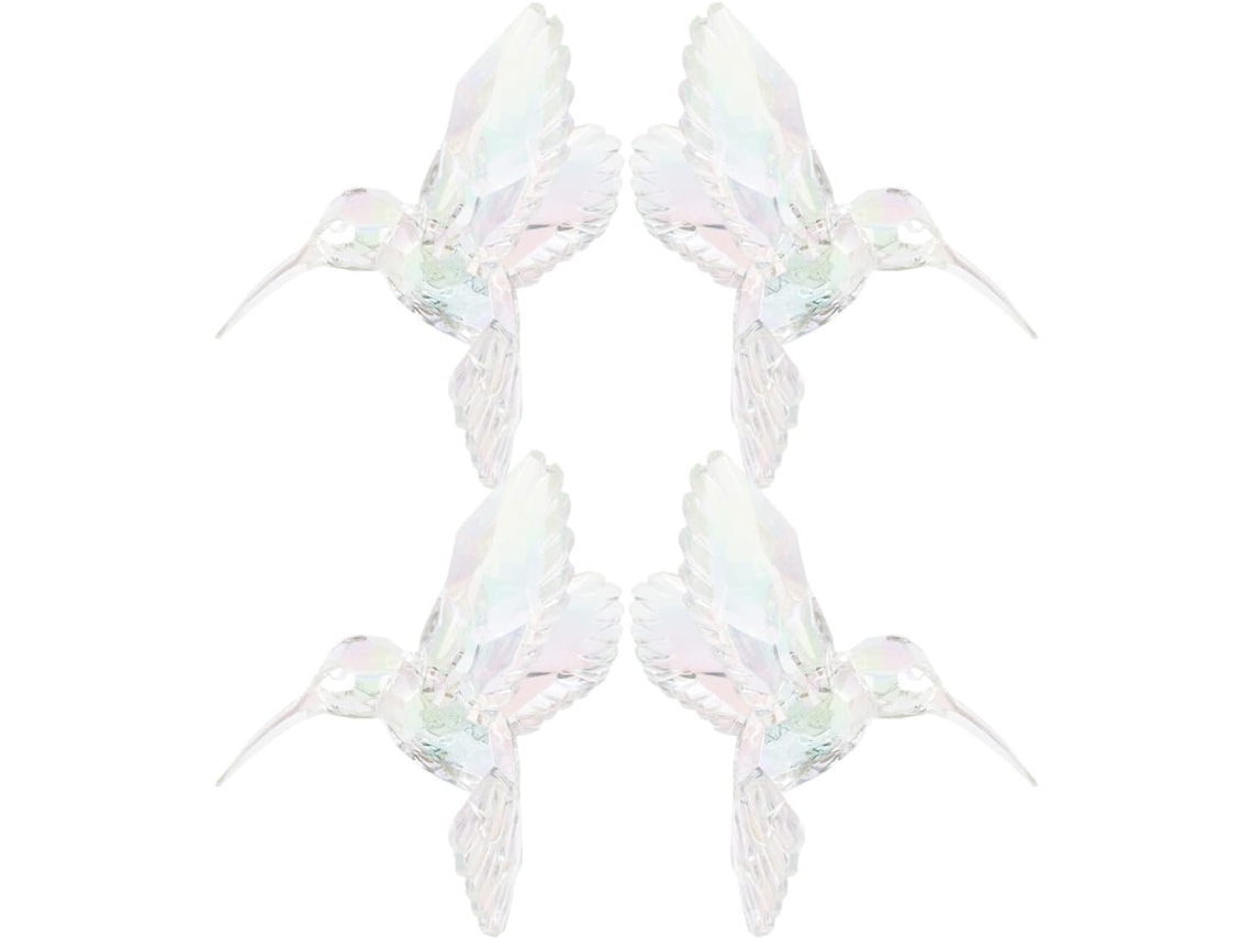 Adorno De Pájaro De Acrílico Transparente, 4 Piezas, 10x9,5x7 Cm, Para Colgar En Ventanas Y Decorar Jardines, Apto Para