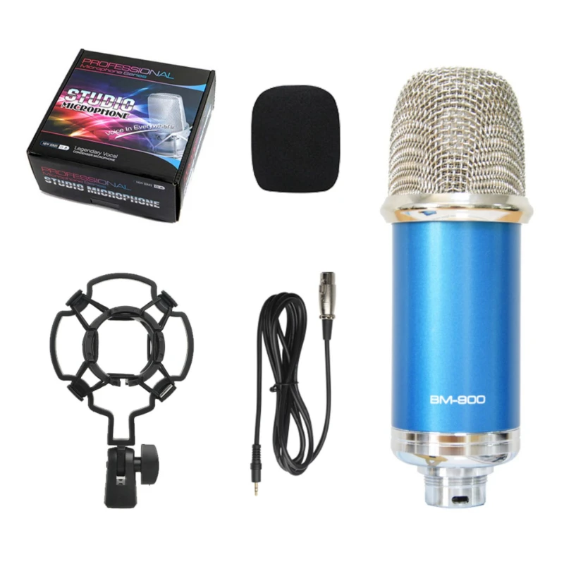 Micrófono De Condensador (azul) Para Estudios De Grabación De Karaoke Y Transmisiones En Vivo.