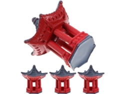 Conjunto 4 Pagodas Decorativas Resina Claro Pabellones Miniatura Decoración Jardín Micropaisajes Bonsáis