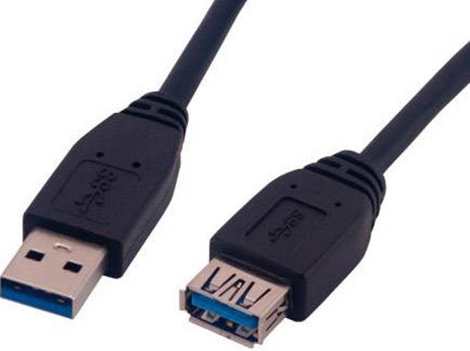 Cable USB MCL USB A/USB B 3 m Macho/Hembra Negro