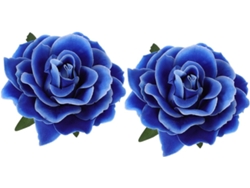 Juego De 2 Pinzas Para El Cabello Con Flores Artificiales, Horquillas Decorativas De Tela Rosa.