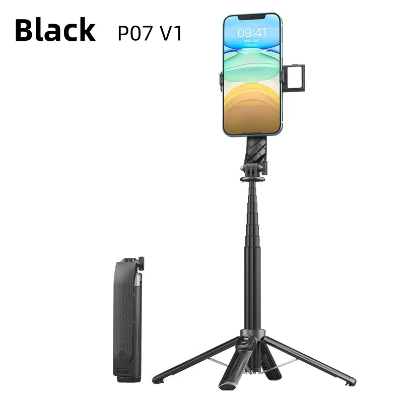 Bastão de Selfie, Giratório 360°, Inteligente e Flexível, com Controle Remoto Bluetooth. MDUG (preto)