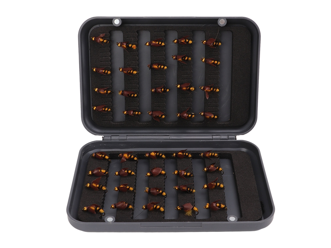 Juego De 40 Señuelos De Pesca Con Caja De Almacenamiento De Acero Inoxidable Para Pesca Con Mosca.