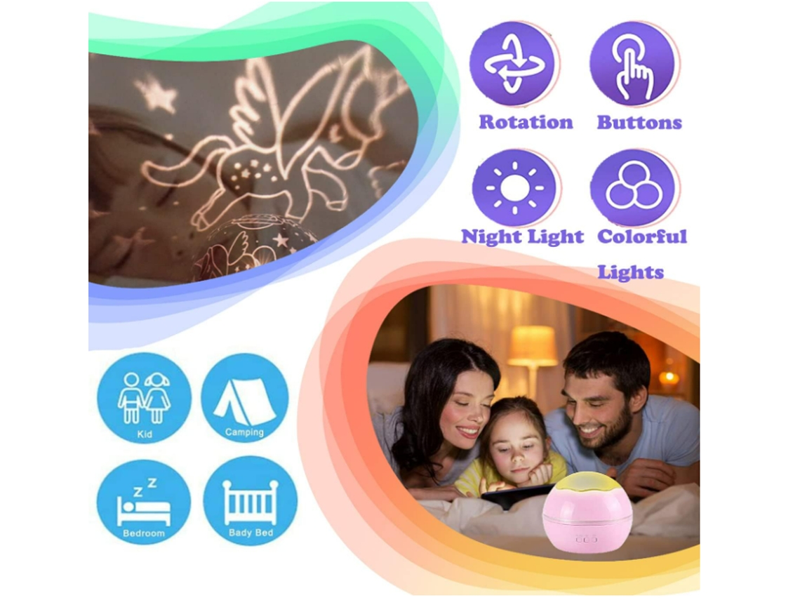 Regalos de unicornio para niñas y niños de 6 a 8 años, unicornios y proyector de luz de noche estrellada para niños, regalo de cumpleaños para niñas de 3 a 10 años (rosa) CHRONUS