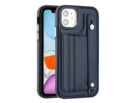 Funda Mobile Phone Cases Shockproof With Wrist para iPhone 11 Piel Marrón