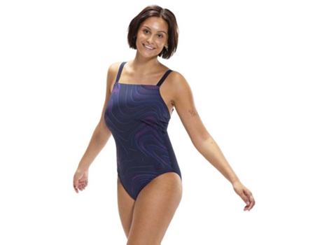 Fato de Banho com Bolso para Mastectomia Shaping Amberglow Printed Azul Uk 36 Mulherspeedo