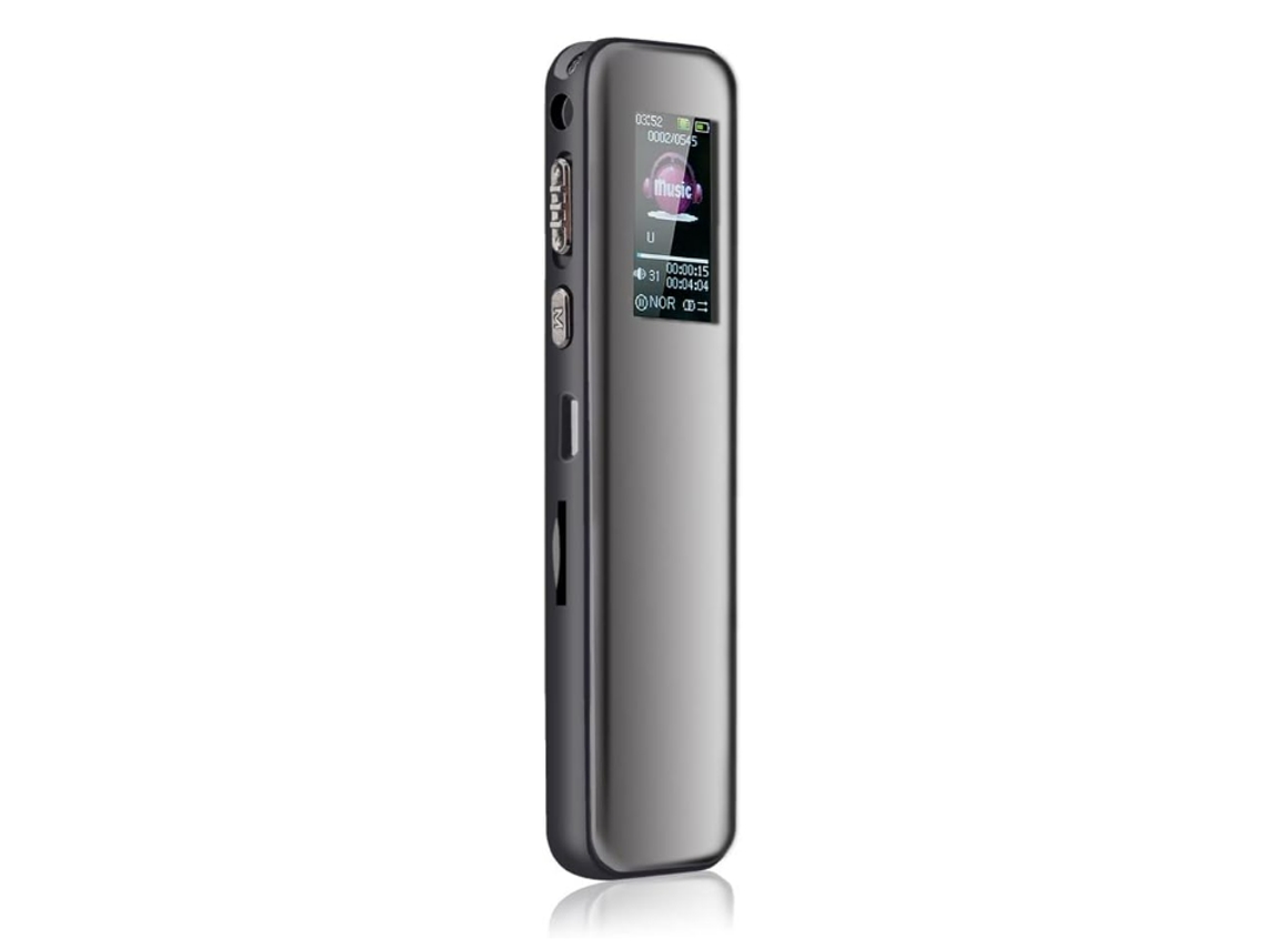 Grabadora de voz digital profesional con USB, 16 GB, reproductor MP3 de alta fidelidad, activada por voz, para conferencias, Yizhood (negro)