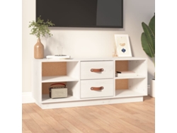 Mueble Tv 100 x 34 x 40 cm Madera de Pino Macizo Blanco-Cumpleaños